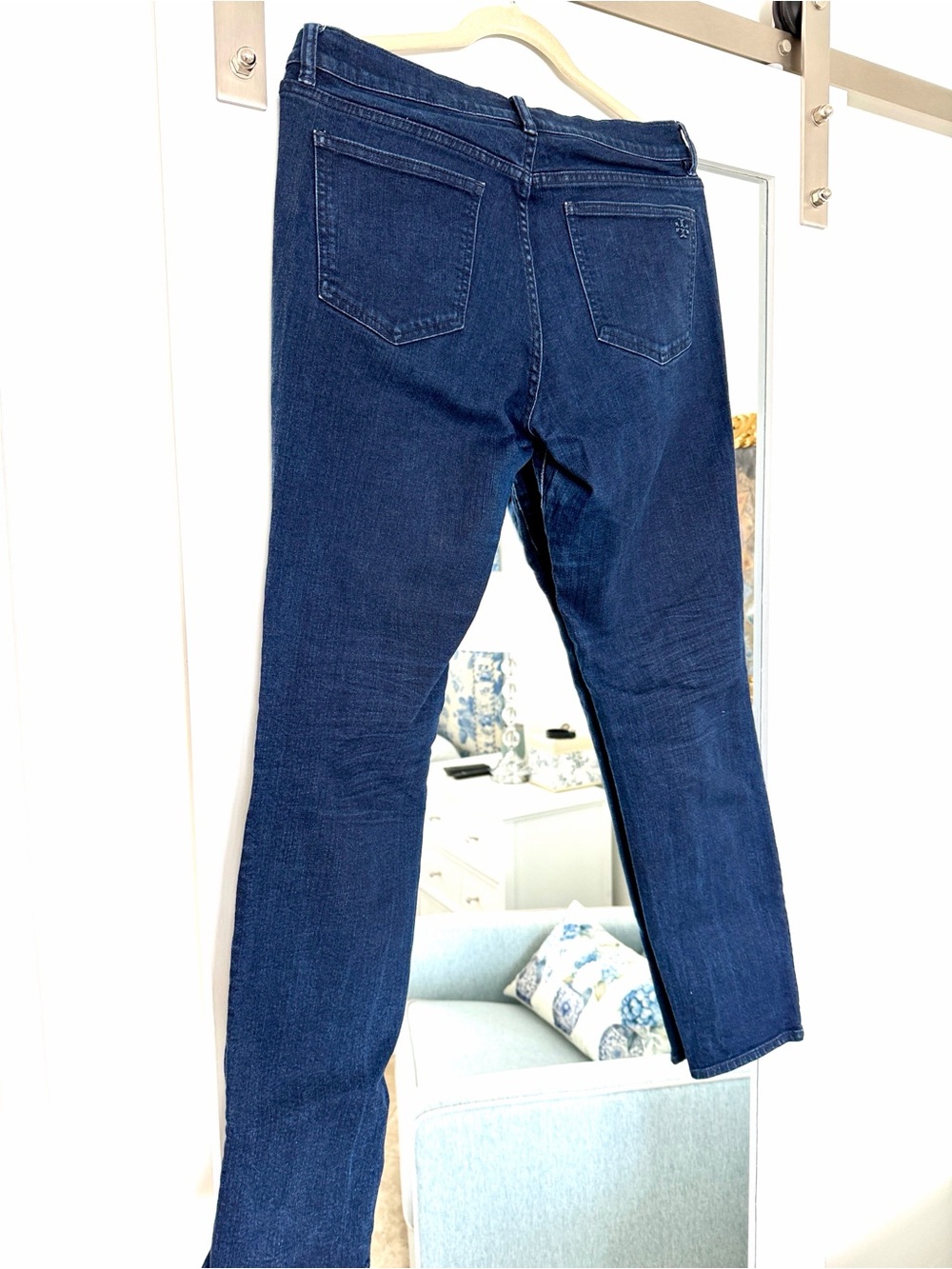 Tory Burch Slim Dark Indigo Skinny Jeans - Women's Stretch Denim - Picture 3 of 7